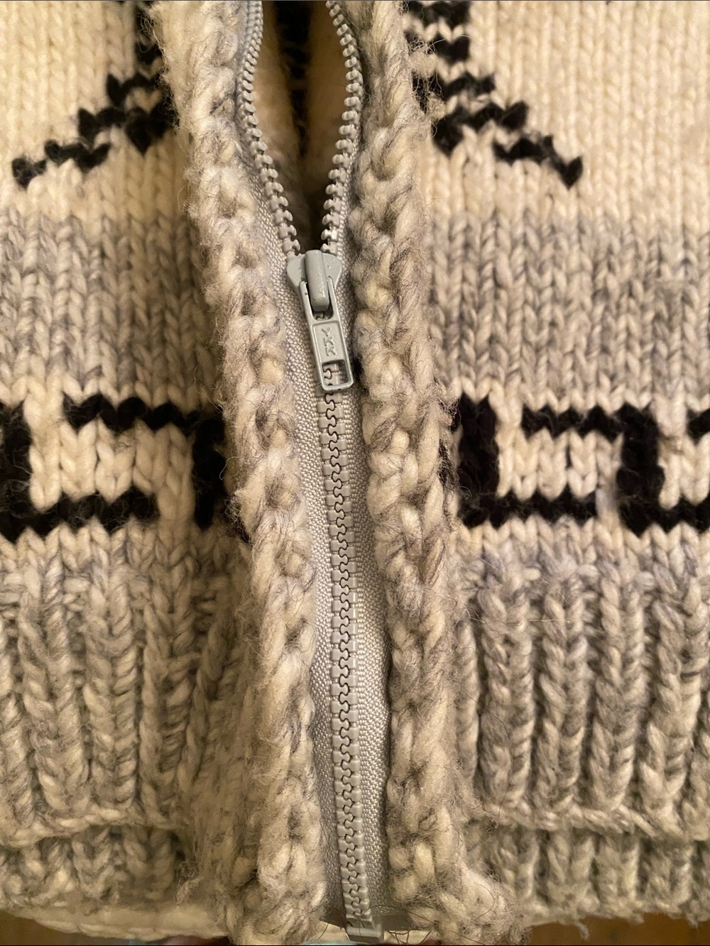 Cowichan Wool Loon Cardigan Large/XL Excel Vintage Used Cond Canadiana Hand Knit - Picture 16 of 16